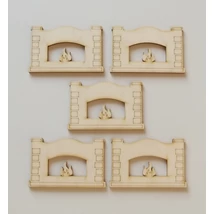 Kandalló  "tégla" díszítéssel 90*57*3 mm