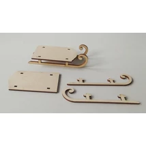 Szánkó tele lappal  lapra szerelve 40*105*3 mm 1 szett/csomag