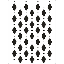 3D stencil 145*195*1 mm, rombuszok pöttyökkel