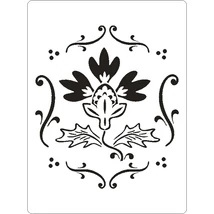 3D stencil 145*195*1 mm, három szirmú virág keretben