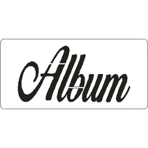 3D stencil 50*105*1 mm, felirat "Album"