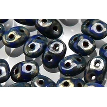 SuperDuo, TP33050 Opak kék ezüst picasso, 5 g