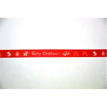 Dekorszalag merry christmas piros 15 mm * 10 m