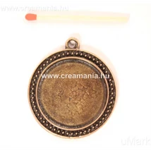 Medál alap kerek, 30 mm pöttyös széllel