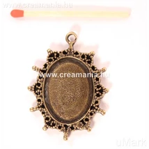 Medál alap ovális csipkés széllel