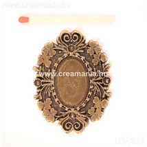 Medál alap ovális virágos széllel