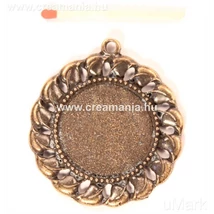 Medál alap kerek, 30 mm áttört széllel