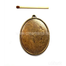 Medál alap ovális 3,5*4,5 cm sima