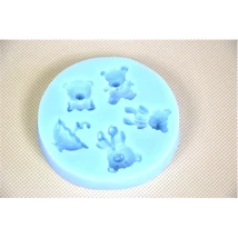 Szilikon forma 5 részes  mackó forma