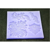 Marcipán/fondant mintázó, szilikon, lap barokk motívum 4-es