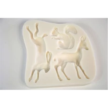Marcipán/fondant mintázó nyúl, őz, mókus Marcipán/fondant mintázó nyúl, őz, mókus