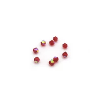 Csiszolt kúpos gyöngy AB 4 mm, piros 100 db/cs 