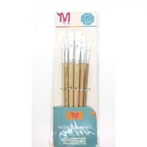 Ecset garnitúra 6 részes egyenes, profi (2-4-6-8-10-12) fehér szőrrel