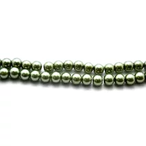 Viaszgyöngy füzér,  pisztácia-zöld (10 mm szemek)