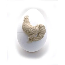 Polisztirol tojás 12 cm gyurmakakassal