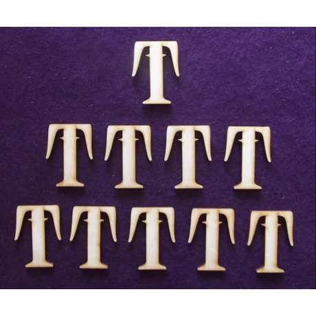 Betű "T" 15 mm magas, 3 mm vastag 1 db
