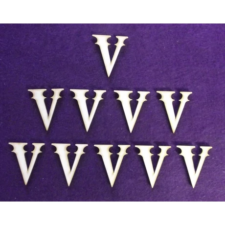 Betű "V" 15 mm magas, 3 mm vastag 1 db