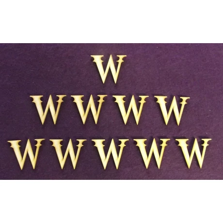 Betű "W" 25 mm magas, 3 mm vastag 1 db