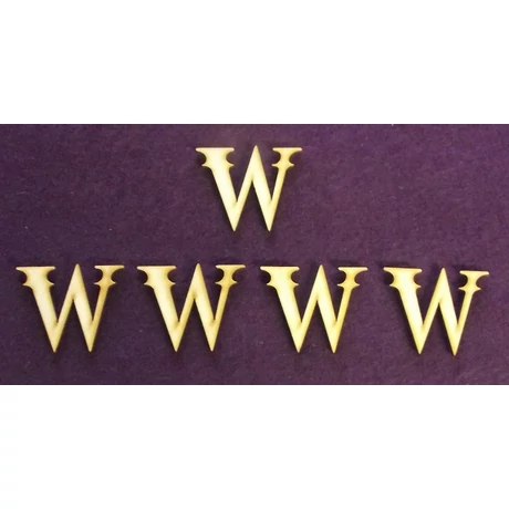 Betű "W" 45 mm magas, 3 mm vastag 1 db