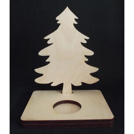 Mécsestartó fenyővel 123*155*6 mm lapra szerelve