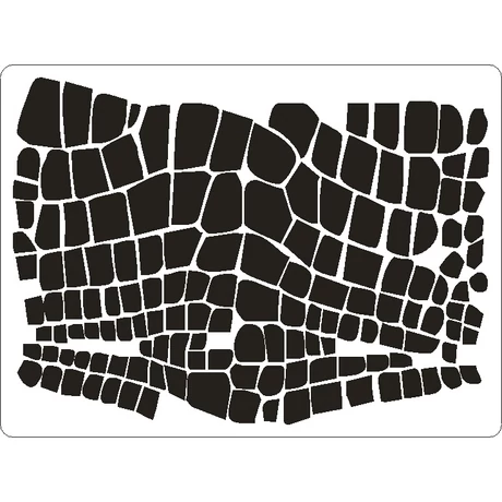 3D stencil 145*195*1 mm, kő minta