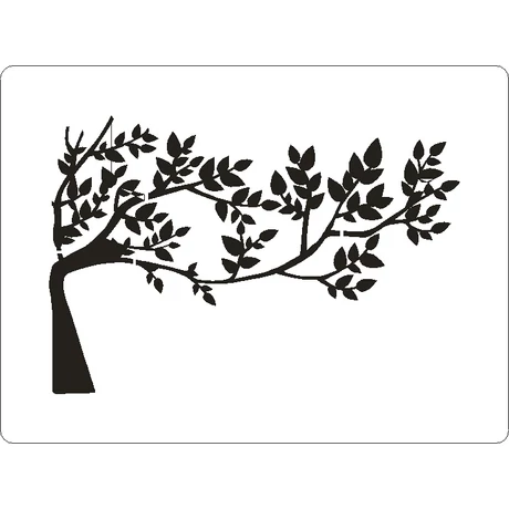 3D stencil 145*195*1 mm, fa levelekkel