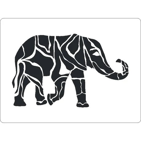 3D stencil 145*195*1 mm, elefánt