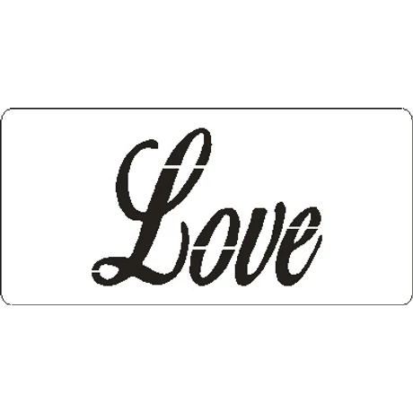 3D stencil 50*105*1 mm, felirat "Love"