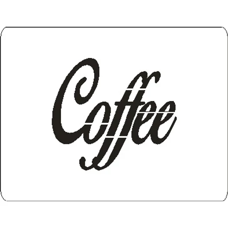 3D stencil 80*105*1 mm, felirat "Coffee"