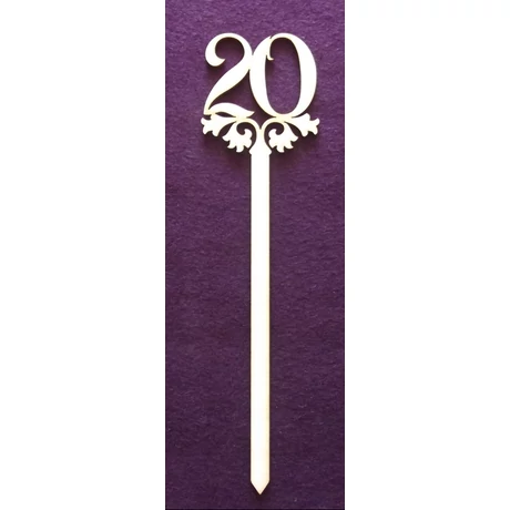 Szám pálcával - húsz 25 cm - számok 5 cm magasak