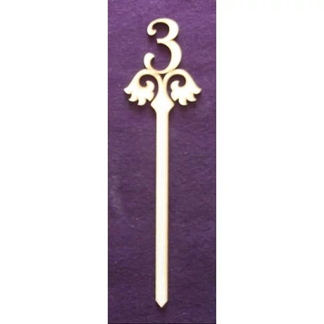 Szám pálcával - három 25 cm - számok 5 cm magasak