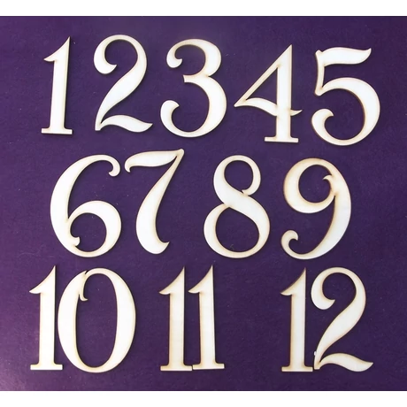 Számkészlet órához 23*30*3 mm 11 db