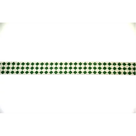 Dekorszalag glitteres kockás zöld-fehér 15  mm * 5 m