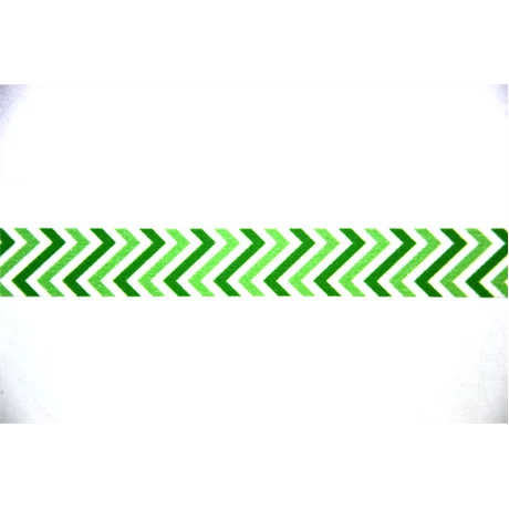 Dekorszalag cikk-cakk zöld-feh 15 mm x 10 m