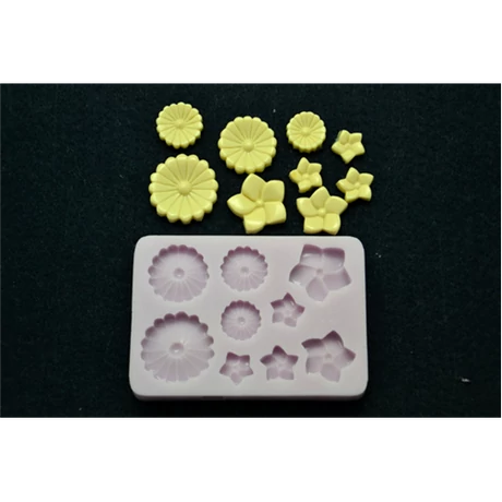 Marcipán/fondant mintázó, szilikon, harangvirág, gerbera