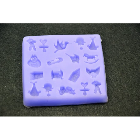 Marcipán/fondant mintázó, szilikon, baba kellékek