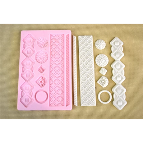 Marcipán/fondant mintázó, szilikon, gótikus sorminta 2