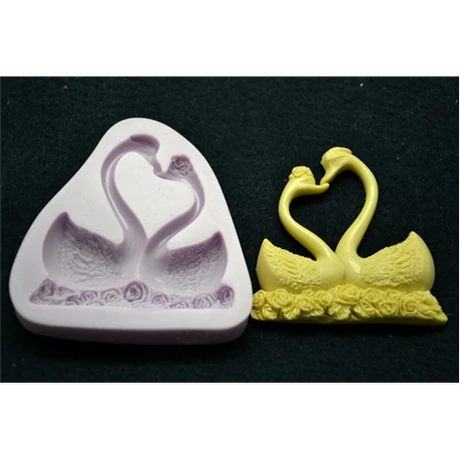 Marcipán/fondant mintázó, szilikon, hattyúpár