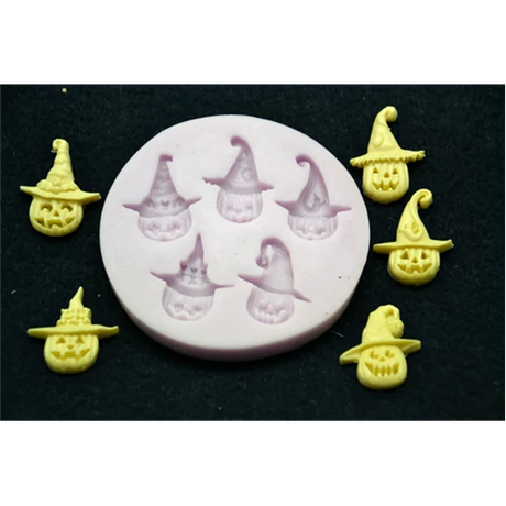Marcipán/fondant mintázó, szilikon, halloween fejek (5-ös)