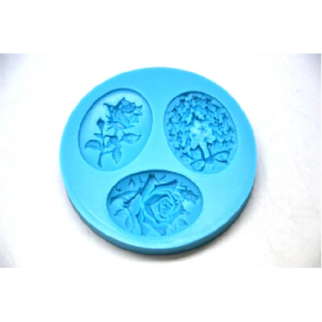 Marcipán/fondant mintázó rózsa-medál 3 részes