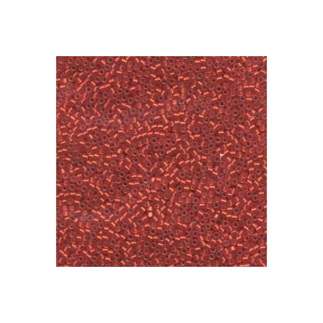 Miyuki Delica 11/0, Félmatt ezüst közepű sötét rubin (merítve festett)*, 5 g
