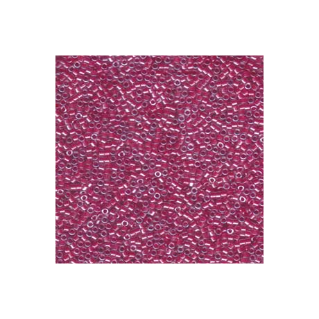 Miyuki Delica 11/0, Csillogó sötét rózsaszín közepű kristály, 5 g