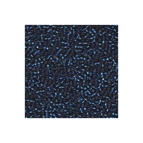 Miyuki kásagyöngy 11/0  11-91425  Merítve festett ezüst közepű kék cirkon*  5g