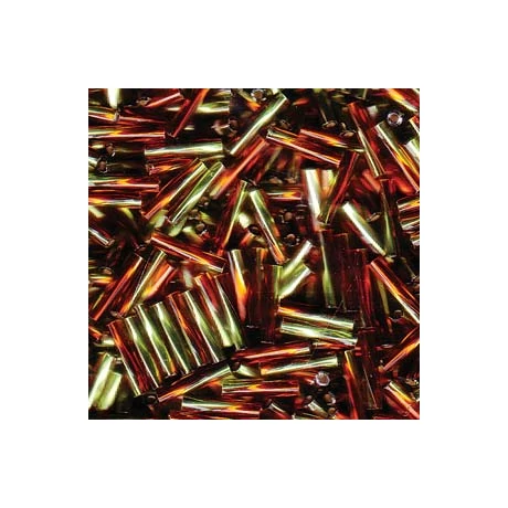 Miyuki szalmagyöngy 12 mm TW2712-3937  Ezüst közepű világos zöld/sötét topáz  5 g