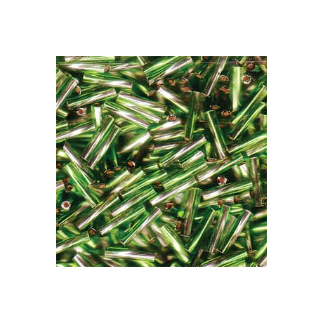 Miyuki szalmagyöngy 12 mm TW2712-3941  Ezüst közepű kristály/olive zöld  5 g