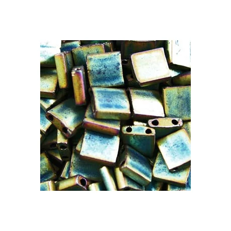 Miyuki Tila gyöngy 5*5 mm  TL2008  Matt metál zöld irizáló  5g