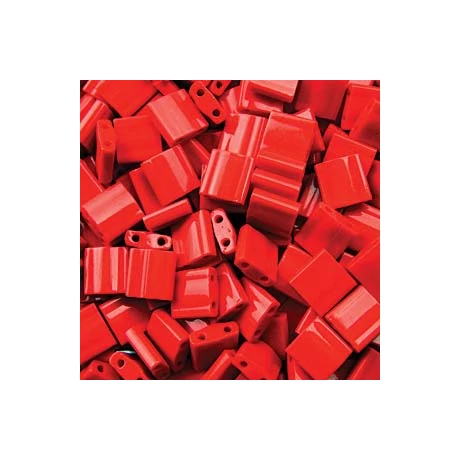 Miyuki Tila gyöngy 5*5 mm  TL408  Opak piros  5 g