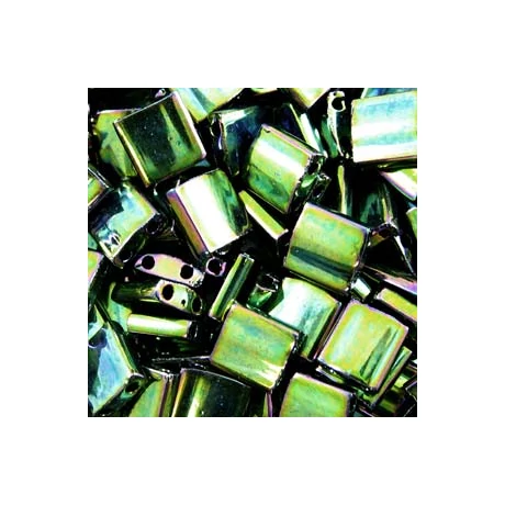 Miyuki Tila gyöngy 5*5 mm  TL468  Metálzöld irizáló  5g