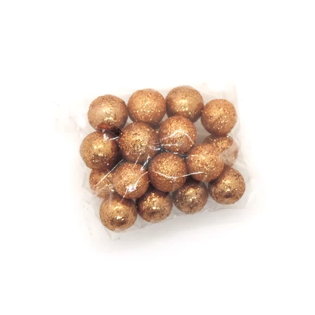 Glitteres golyó 20 db/cs rosegold
