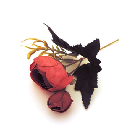 Selyemvirág boglárka piros-bordó